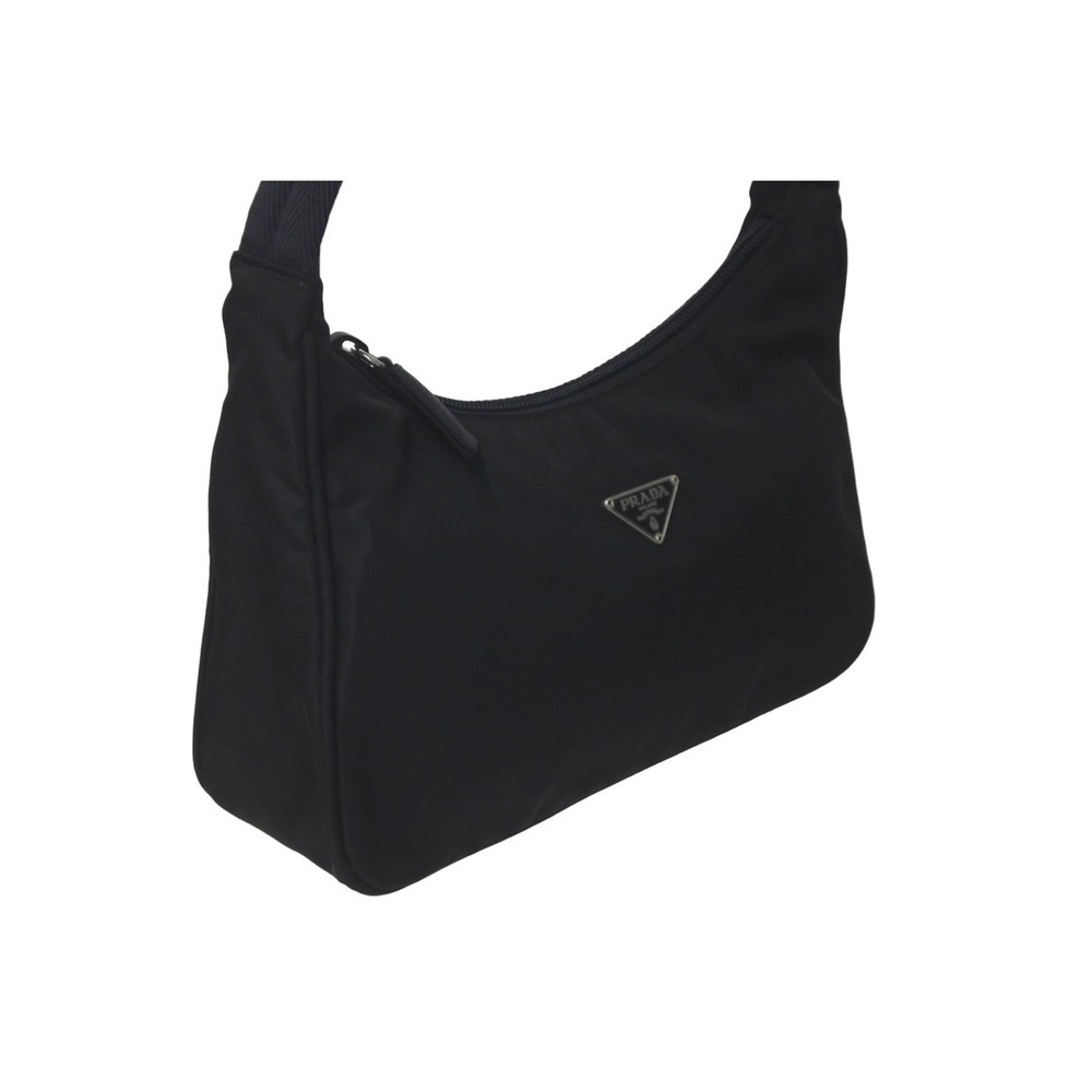 Prada Handbag Black Triangle Logo Hobo - Picture 4 of 10
